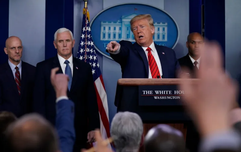 Trump coronavirus conference ap img