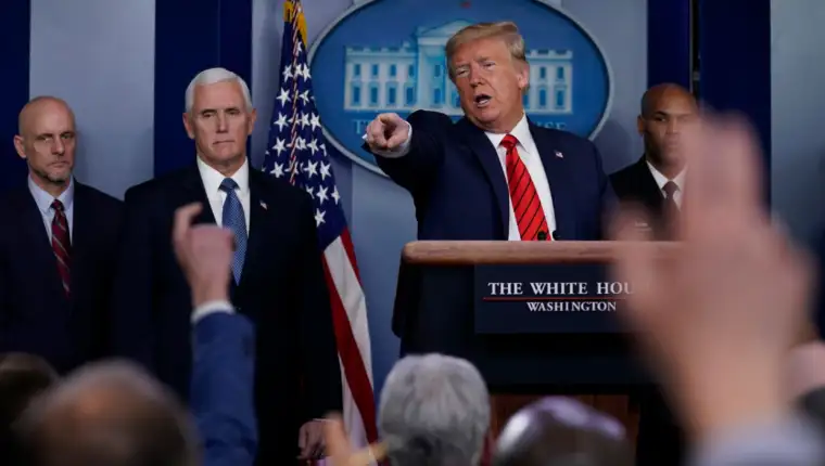 Trump coronavirus conference ap img