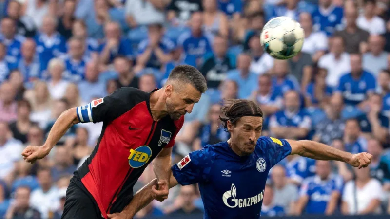 23801893 fc schalke 04 hertha bsc benjamin stambabouli und der berliner vedad ibisevic versuchen den ball zu spielen 1 LH4us02m Iea
