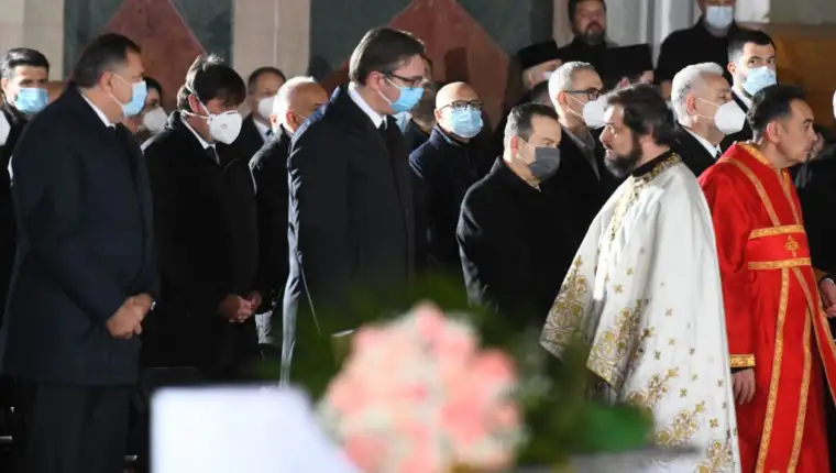 Dodik i vucic irinej sahrana