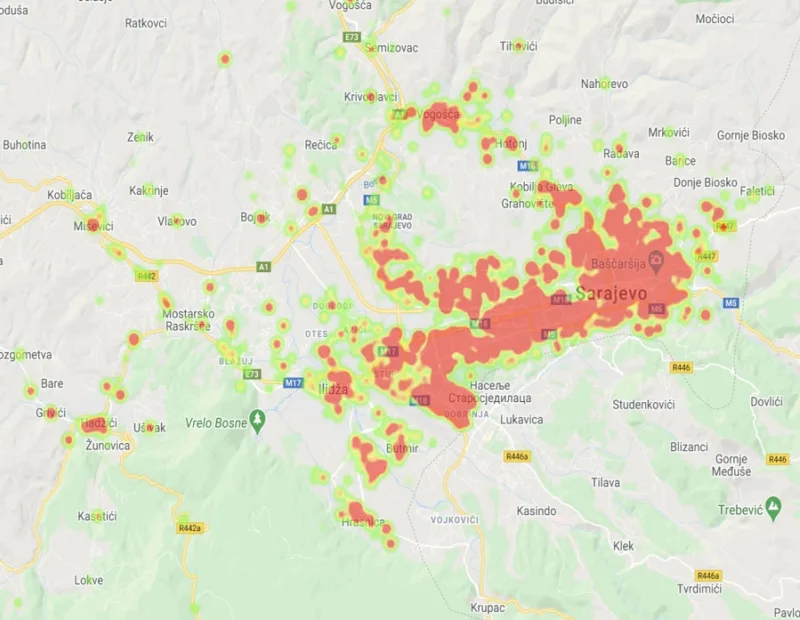 mapa zarazenosti