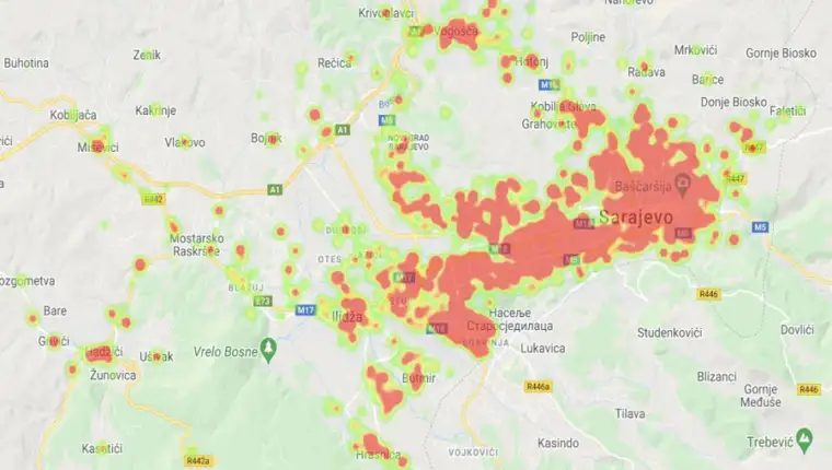 mapa zarazenosti
