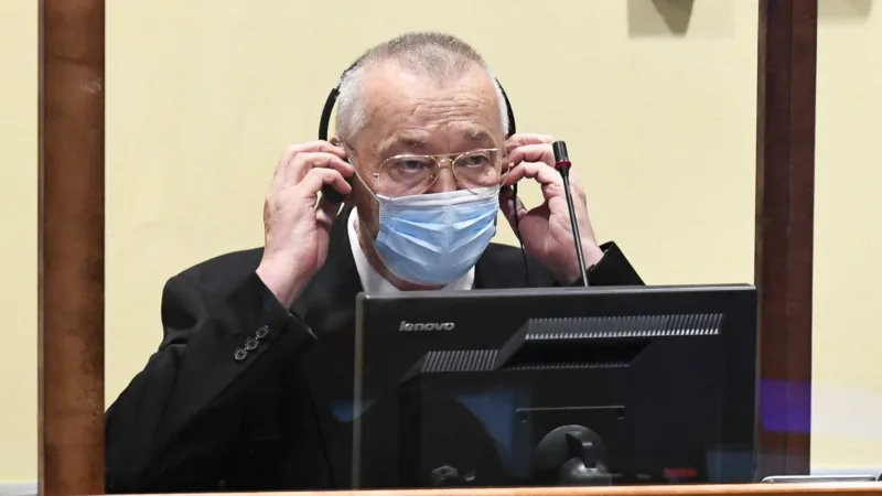 Former head of Serbia's state security service Jovica Stanisic in court at UN IRMCT in The Hague