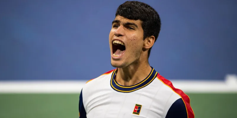 CARLOS ALCARAZ (ESP)TENNIS - THE US OPEN 2021 - USTA BILLIE JEAN KING TENNIS CENTRE - FLUSHING MEADOWS - NEW YORK CITY - NEW YORK - USA - ATP - WTA - ITF - GRAND SLAM - OPEN - 2021