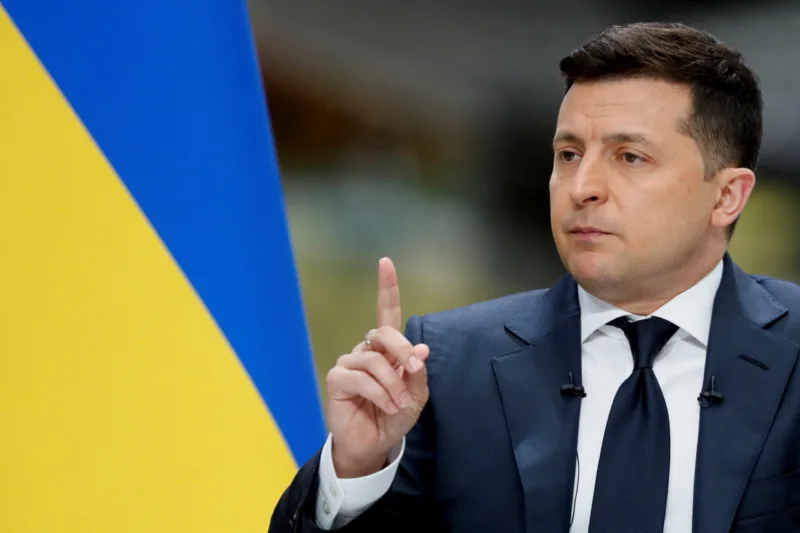 FILE PHOTO: Ukraine's President Zelenskiy holds his annual news conference, in Kyiv