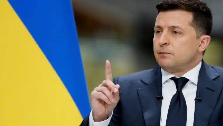 FILE PHOTO: Ukraine's President Zelenskiy holds his annual news conference, in Kyiv