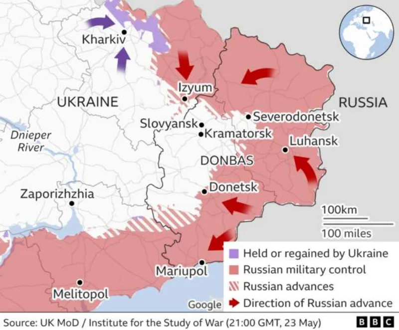 mapa bbc ukrajina