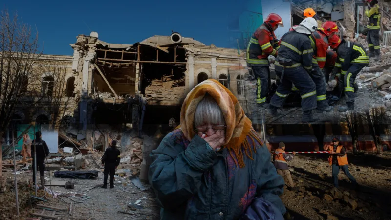 Aftermath of Russian missile strikes in Mykolaiv