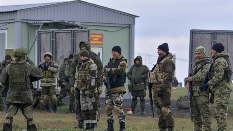 Russian conscripted men attend military training in Rostov-on-Don