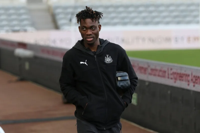 Newcastle United v Leicester City Premier League Christian Atsu of Newcastle United before the Premier League match at S