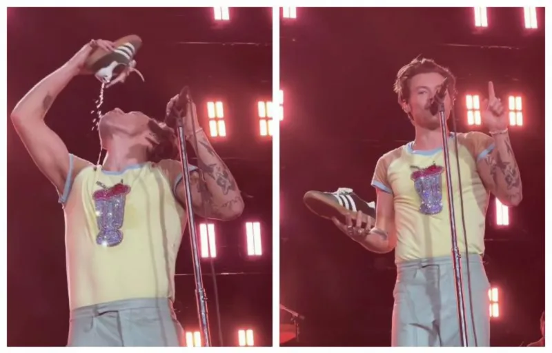 harry styles pije alkohol iz tene