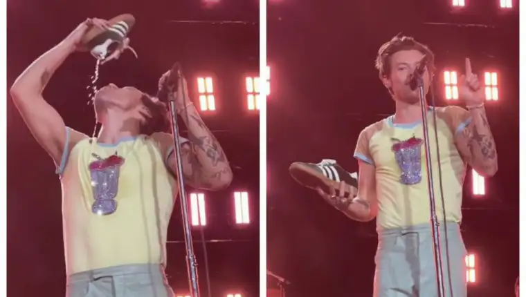 harry styles pije alkohol iz tene