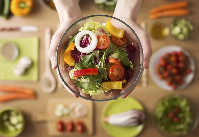 Healthy fresh homemade salad