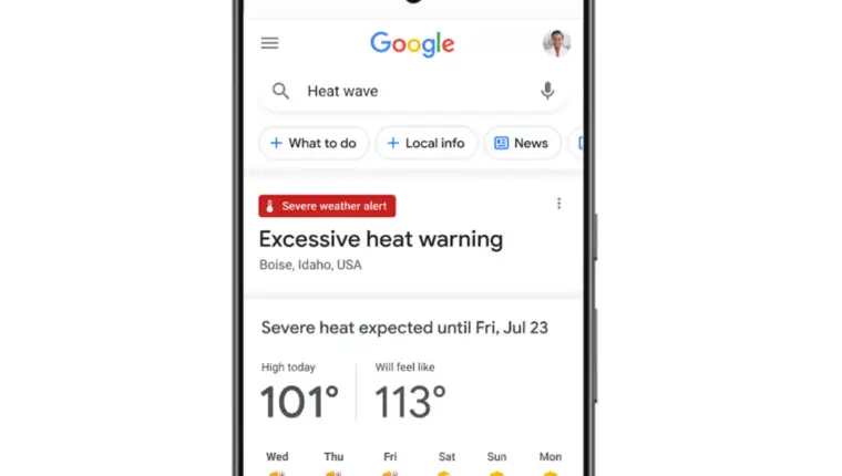 google temperature