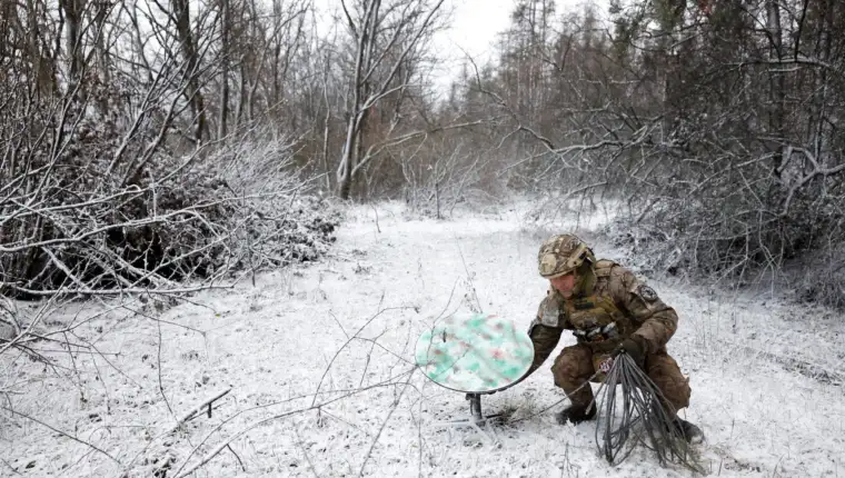 FILE PHOTO: Orthodox Christmas on the frontline, in the region of Kreminna