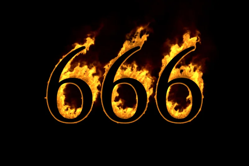 Fire,Number,666,Isolated,On,Black,Background,,3d,Illustration