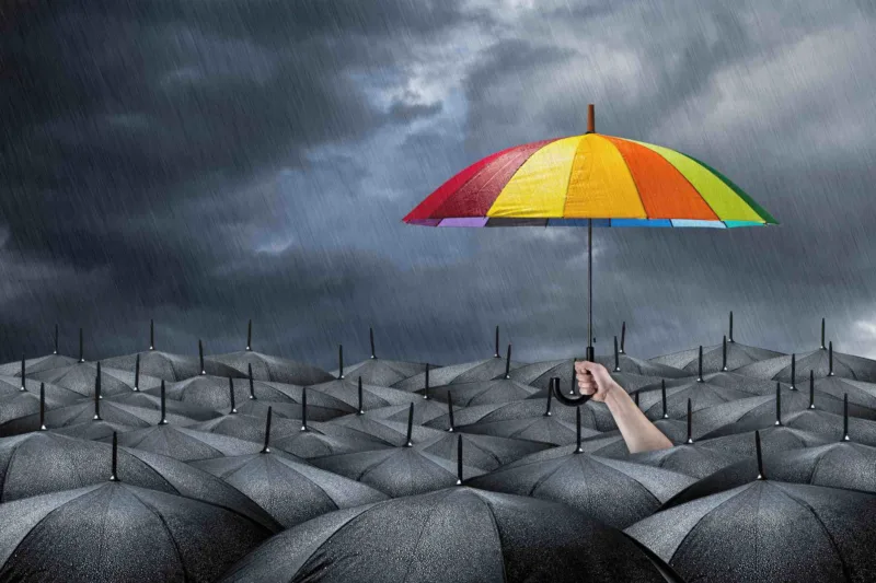rainbow umbrella concept