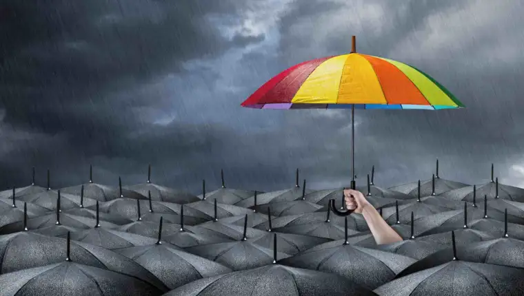 rainbow umbrella concept