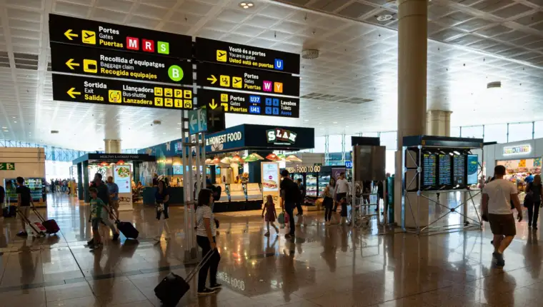 Barcelona,,Spain.,August,2019:,Passengers,In,Transit,In,Terminal,2