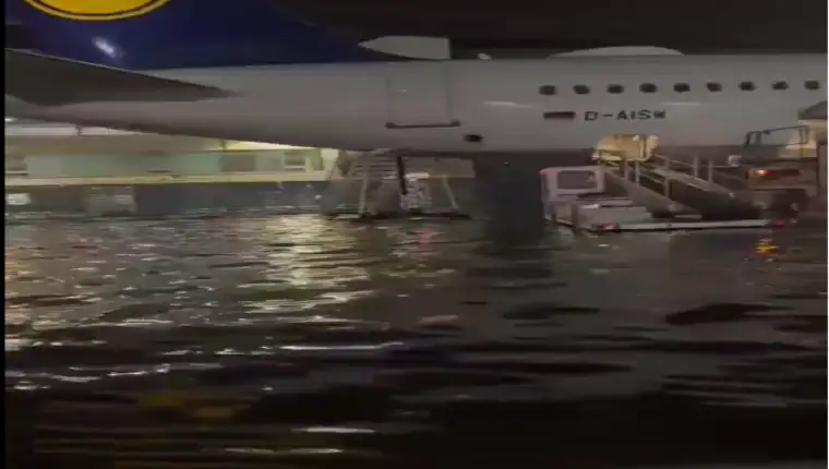 poplava, Njemačka, aerodrom