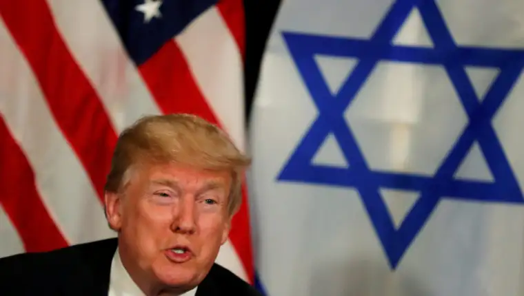 U.S. President Donald Trump meets with Israeli Prime Minister Benjamin Netanyahu during the World Economic Forum (WEF) annual meeting in Davos