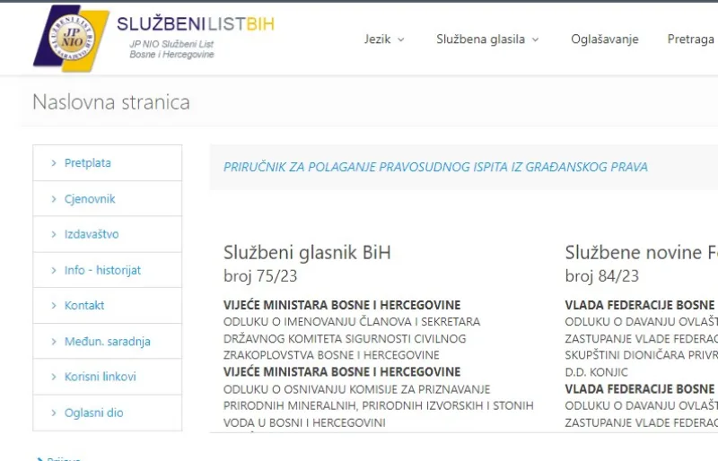sluzbeni list bih 1