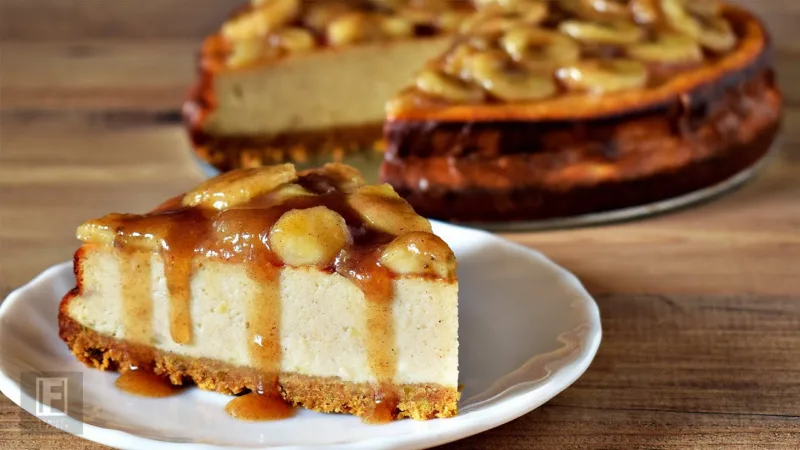 Cheesecake banana karamel