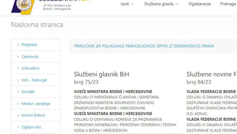 sluzbeni list bih 1