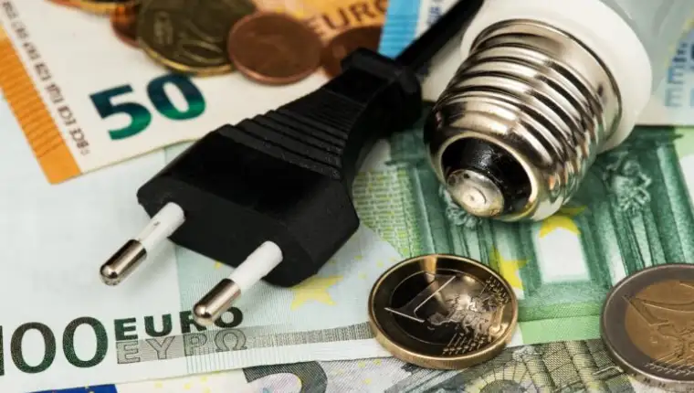 Energy,Costs,And,Electricity,Prices.,Electricity,Consumption,Concept.,Euro,Banknotes