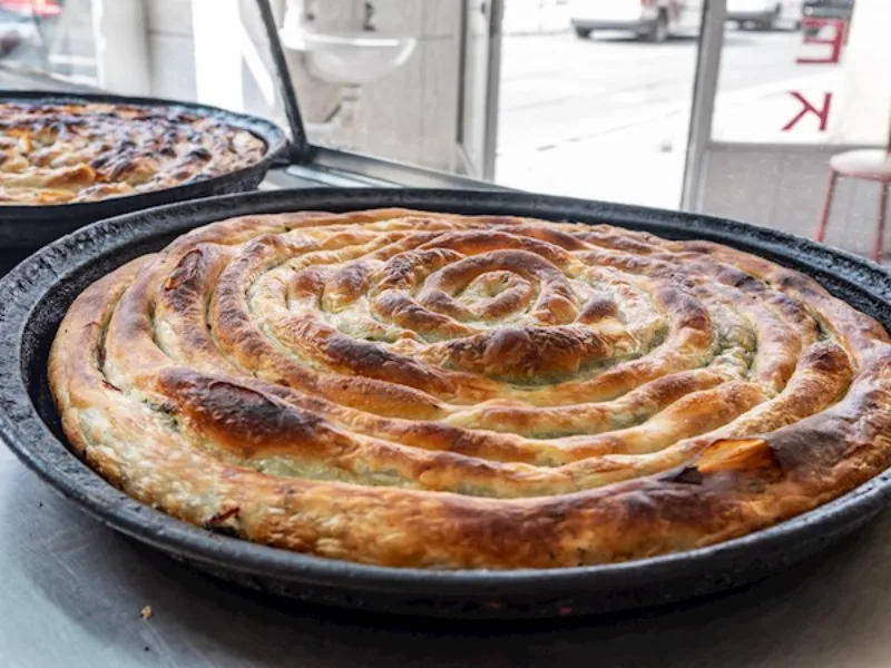 Traditional delicious Bosnian Burek in Sarajevo, Bosnia and Herzegovina.