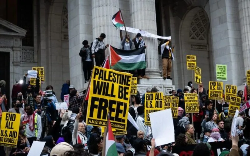 protest palestina amerika