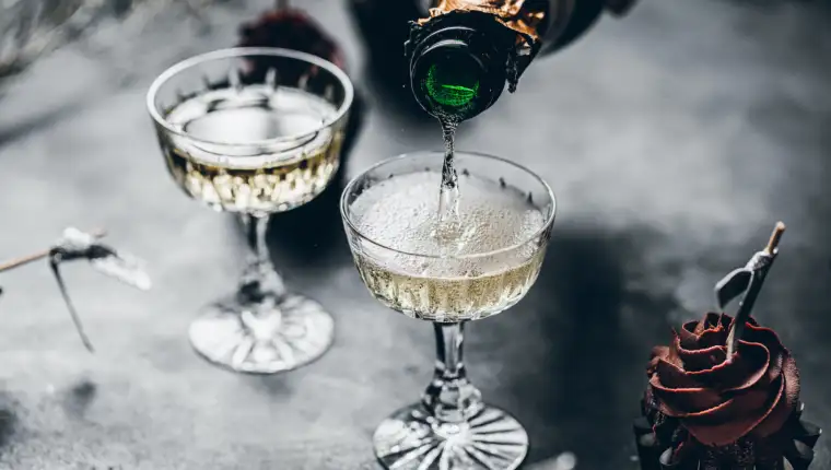 Serving drinks for new years party