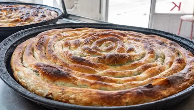 Traditional delicious Bosnian Burek in Sarajevo, Bosnia and Herzegovina.