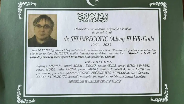 elvir selimbegovic smrtovnica