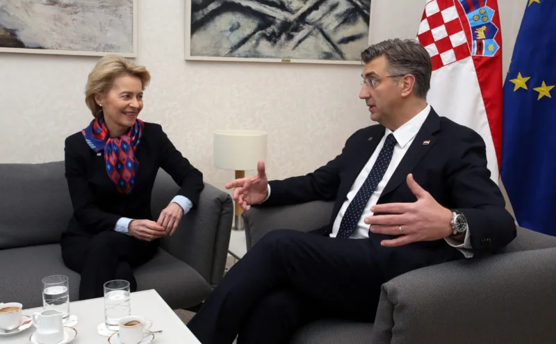 Zagreb, 10.01.2020 - Premijer Plenkovic sastao se s predsjednicom EU komisije Ursulom von der Leyen