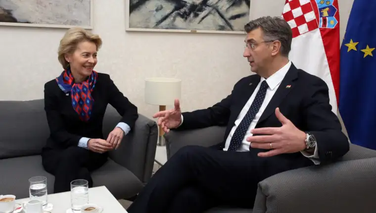 Zagreb, 10.01.2020 - Premijer Plenkovic sastao se s predsjednicom EU komisije Ursulom von der Leyen