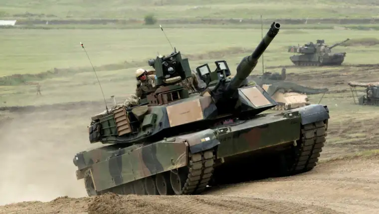 FILE PHOTO: U.S. M1A2 "Abrams" tank moves to firing positions during U.S. led joint military exercise "Noble Partner 2016" near Vaziani