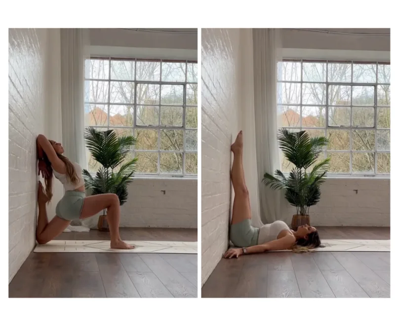 pilates uz zid