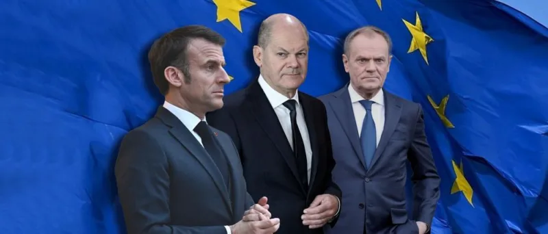 Scholz, Tusk i Macron