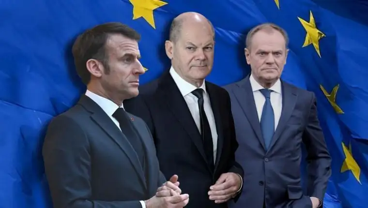 Scholz, Tusk i Macron