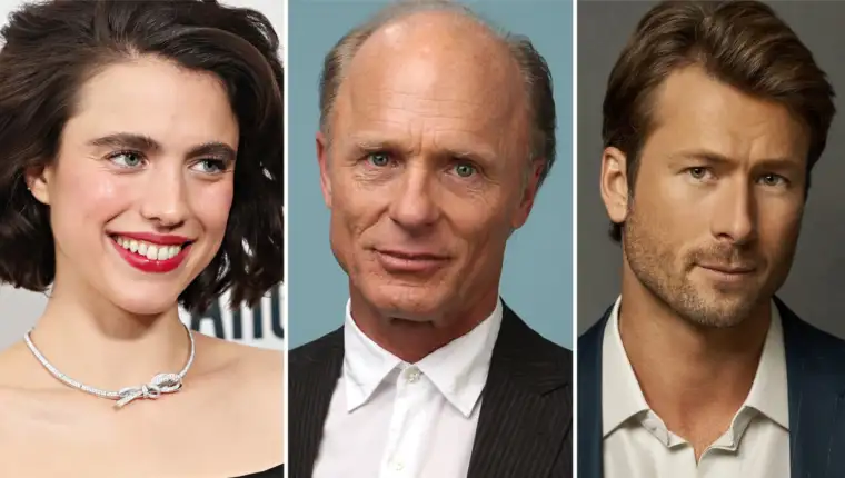 Margaret Qualley Ed Harris i Glen Powell