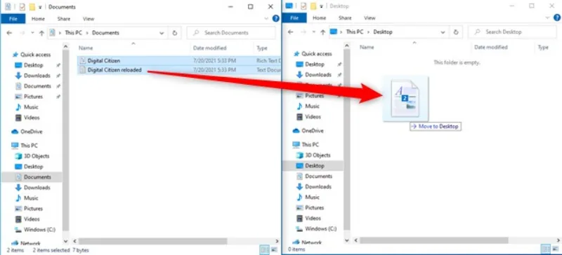 drag and drop windows