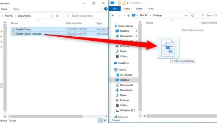 drag and drop windows