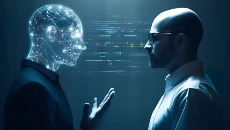 Machine learning reaction and ai artificial intelligence.Chat b