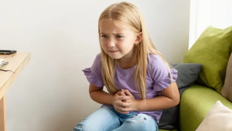 The,Child,Holds,His,Hands,On,His,Stomach.,Abdominal,Pain