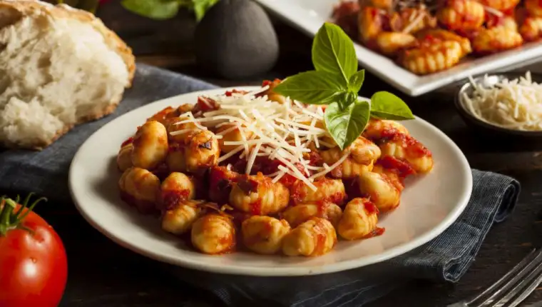 Homemade Italian Gnocchi with Red Sauce