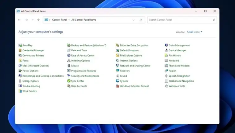 control panel windows