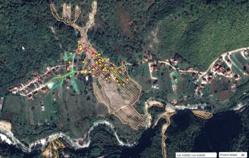 poplave u jablanici, mapa