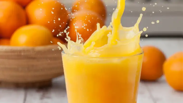 Orange juice splash