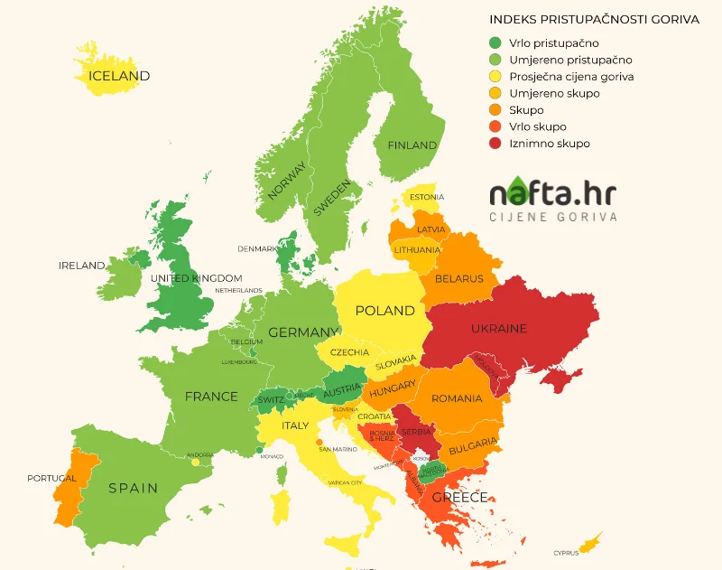 Cijene goriva u Europi1